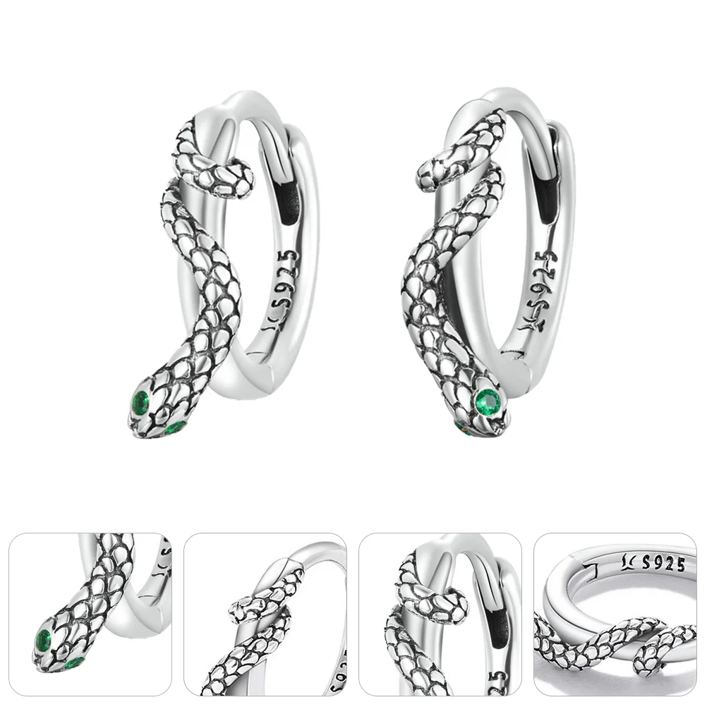 

Sterling Silver Snake Ear Clip Round Earring Girls Gold Fashion Earrings Women Stainless Steel Zircon Buckle Buckles