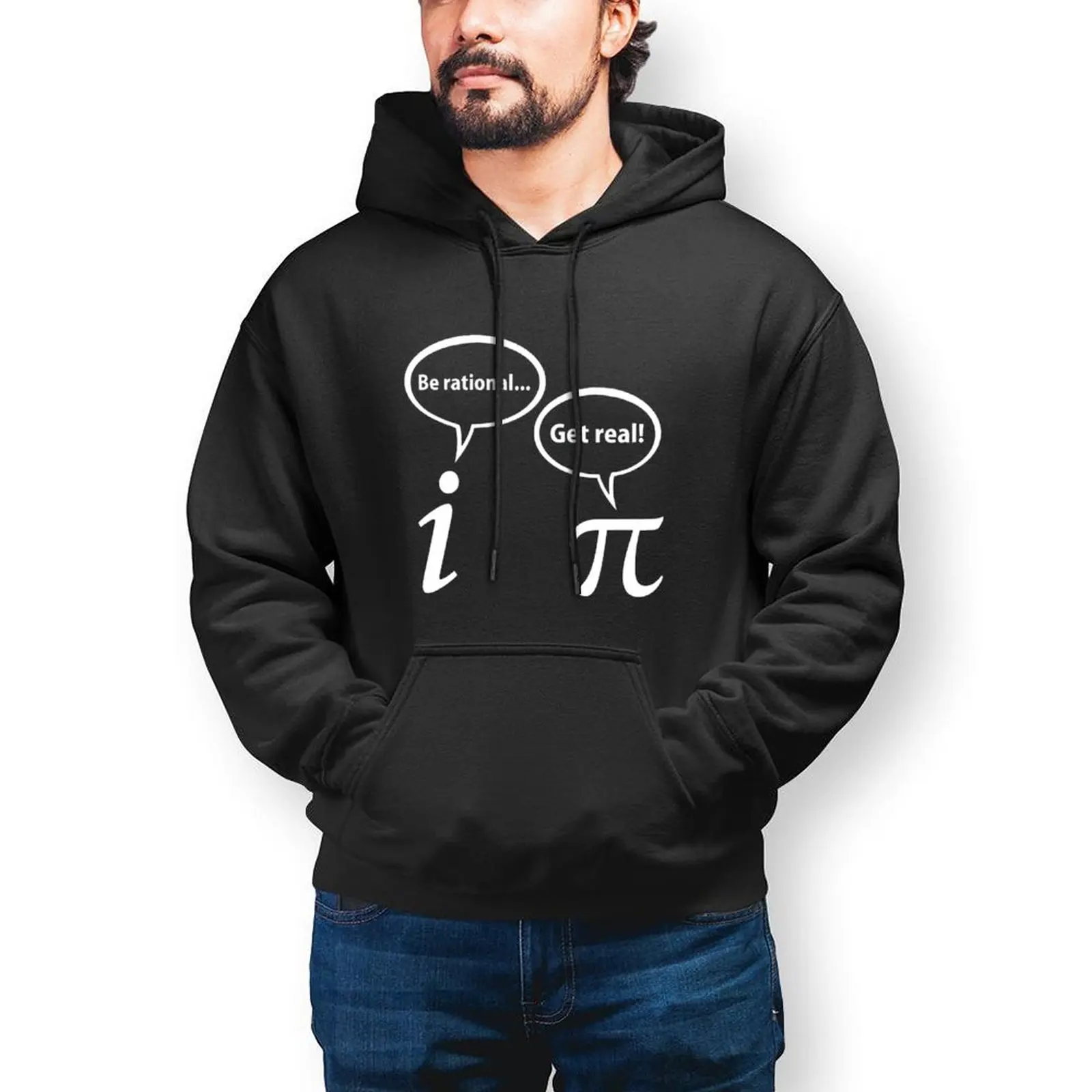 

Be Rational Get Real Loose Hoodies Men Imaginary Math Pi Outerwear Pullover Hoodie Autumn Retro Design Hooded Shirt Plus Size