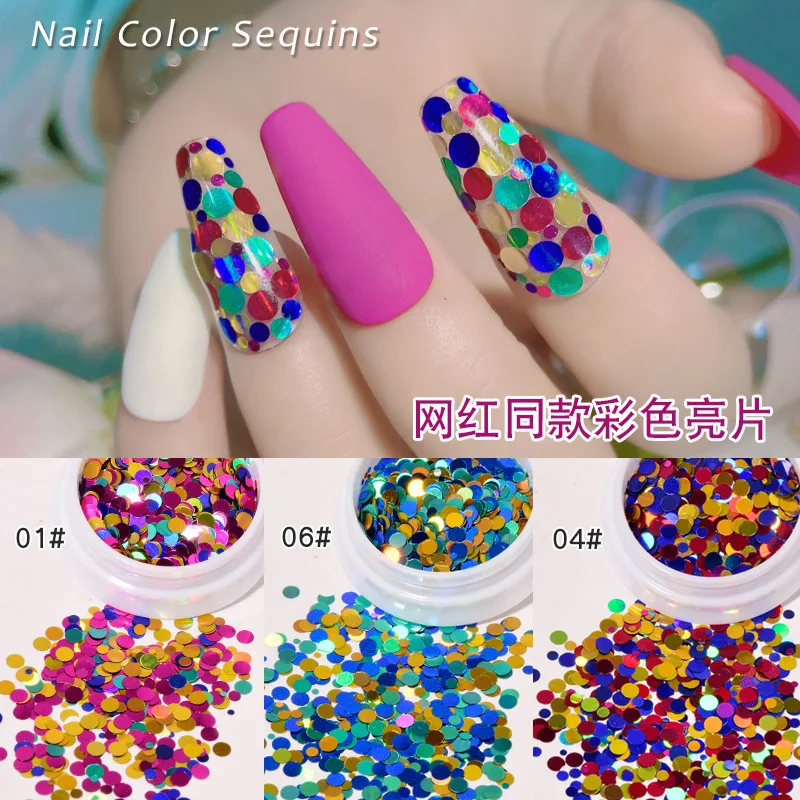 

1Box 3D Ultrathin Sequins Nail Glitter Flakes Sparkly DIY Tips Dazzling Paillette Nail Art Laser Color Disc Ball Decorations