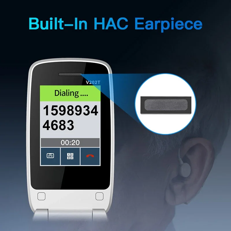 Мобильный телефон-раскладушка V202T с большой кнопкой 4G