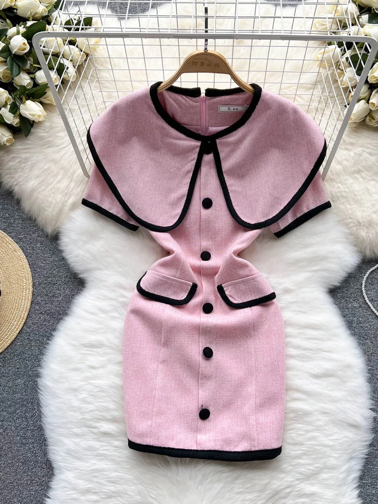 

Nomikuma Vestidos Elegantes Para Mujer летний французский стиль кукольный Воротник Тонкий облегающий халат Длинное Элегантное винтажное женское платье