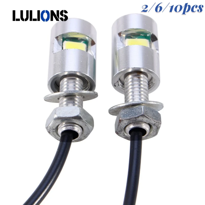 

2/6/10Pcs Motorcycle License Plate Light 5630 SMD LED Auto Tail Bulb High Power Screw Bolt Bulb Source Motorbike Accessories 12V