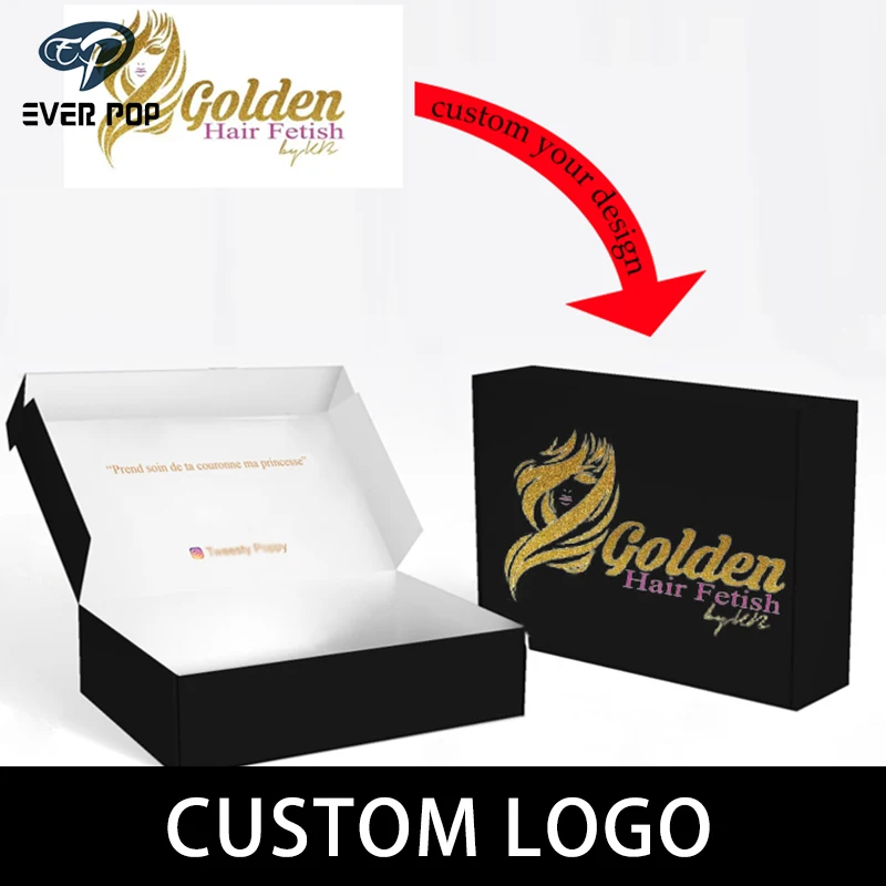 

Custom Luxury orange virgin hair extension bundle wigs cardboard paper pillow gift packaging box with handles,hair package