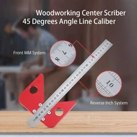 45 degrees center scribe square center line measuring tool aluminum alloy center finder line gauge with replaceable ruler