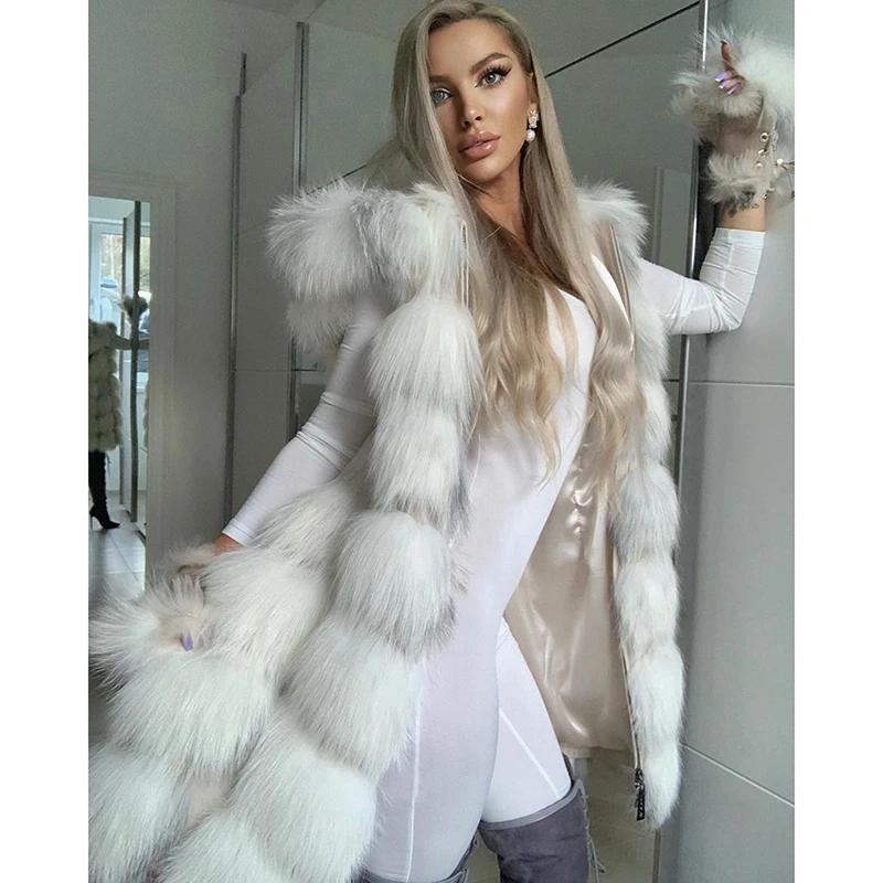

Sleeveless Straight Natural Fox Fur Vest Coat Women Autumn Winter New Luxury Genuine Patchwork Fox Fur Tank Top Jacket Female