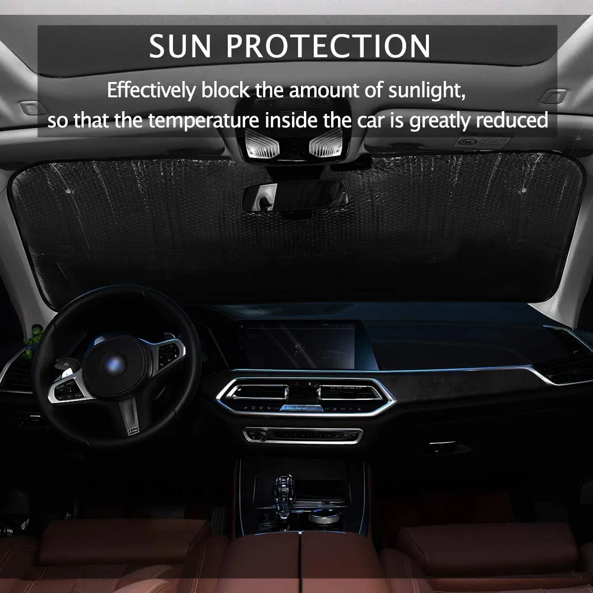 Oarencol Japan Flag Red Sun Car Windshield Sun Shade Foldable UV Ray Sun Visor Protector Sunshade to Keep Your Vehicle Cool (55" images - 6