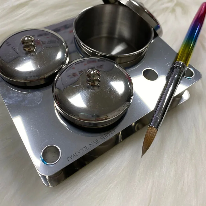 3 шт./компл. акриловый Органайзер для маникюра поднос с металлической крышкой
