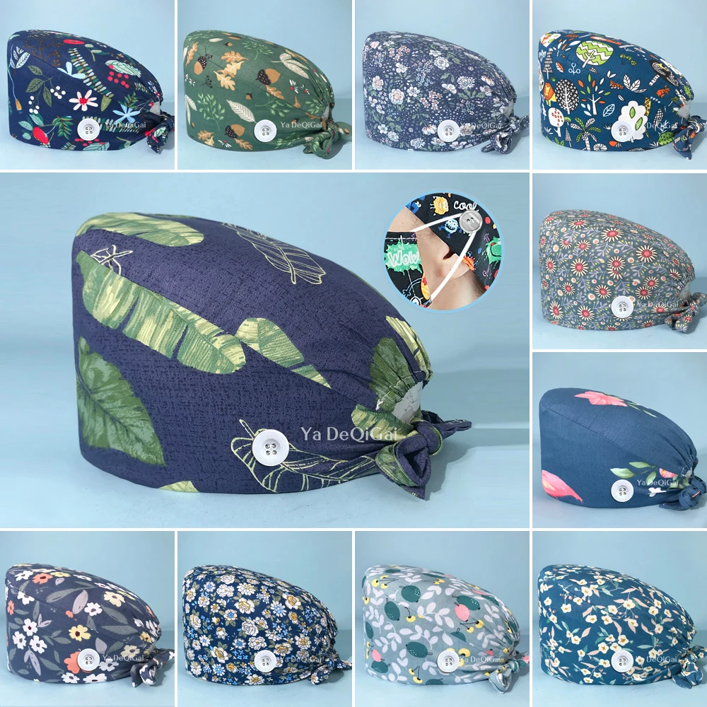 Унисекс скрабы кепки с пуговицами Цветочная печать фоторегулируемые шляпы