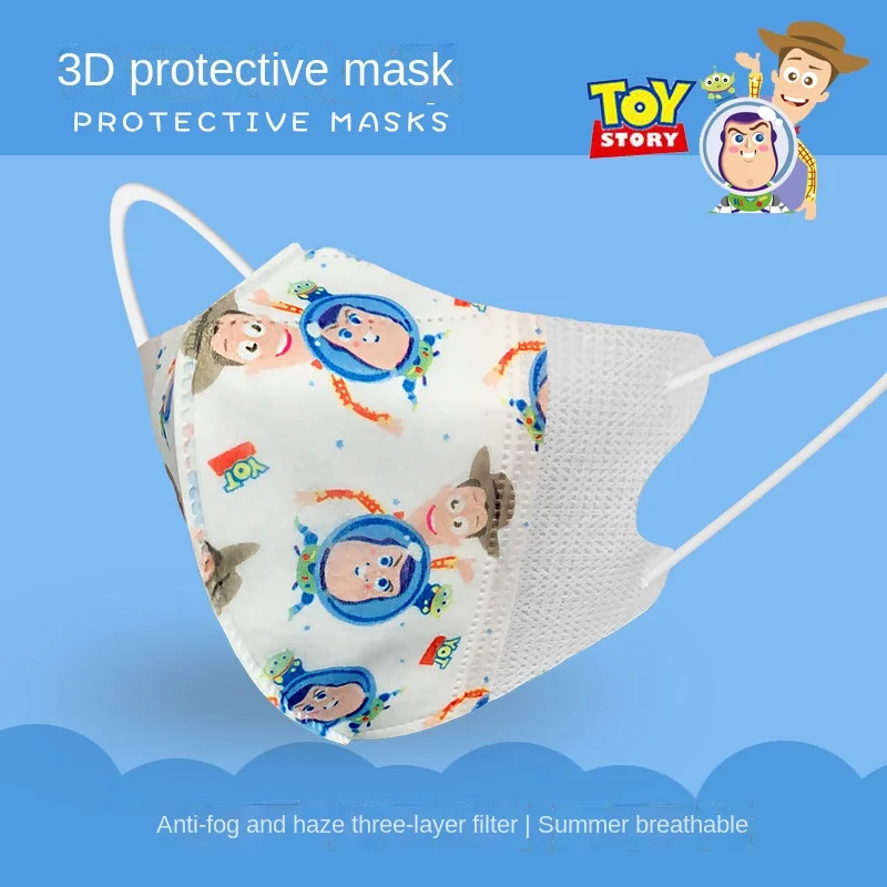 

50PCS Disney Mixed Children 3D Stereo Face Mask 3-ply Melt Blown Fabric Mouth Masks kawaii Protective Enfant Masque Mascarillas