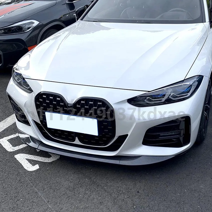 Фото Для BMW 4 серии 425i 430i G22 G23 MP (2020+) передний бампер, спойлер-накладка, карбоновый дизайн/глянцевый черный, нижний дефлектор воздухозаборника №3