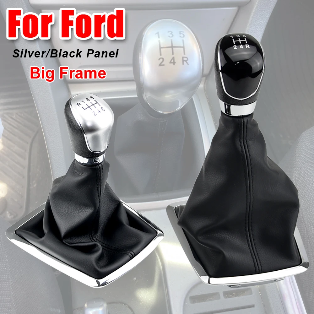 

For Ford Focus 2 MK2 FL C-MAX 2006-2011 5 6 Speed Shifter Car Leather Boot Gear Shift Knob Head Lever ​Cover Accessories