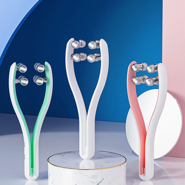 _ Роликовый массажер тонкий ролик для лица рук ног массажный аппарат с двойным