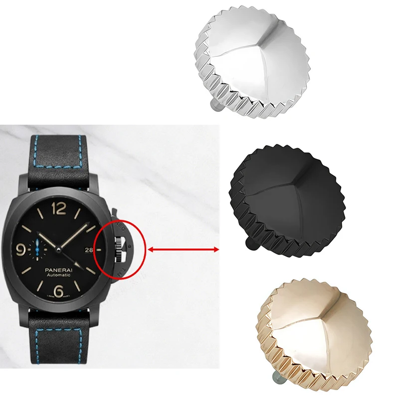 Фото Для часов Panerai 441 серии Lumino Stealth: головка часов, заводная головка, пружина из нержавеющей стали, телескопические аксессуары для головки часов в различных размерах. №1