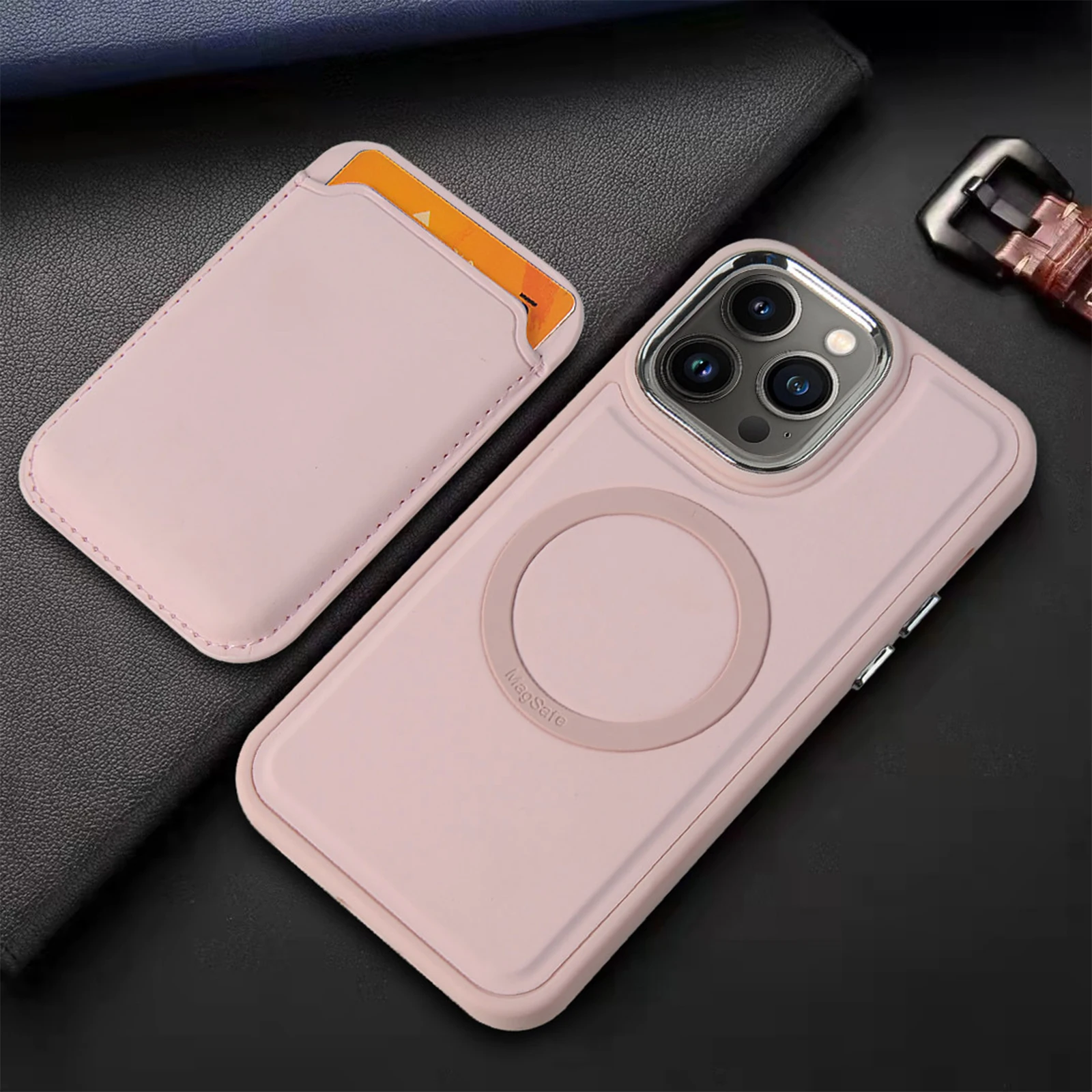 

For Magsafe Magnetic Case for iPhone 14 Pro Max Liquid Silicone Case Protective with Card Holder Phone Cover for iPhone14 Plus