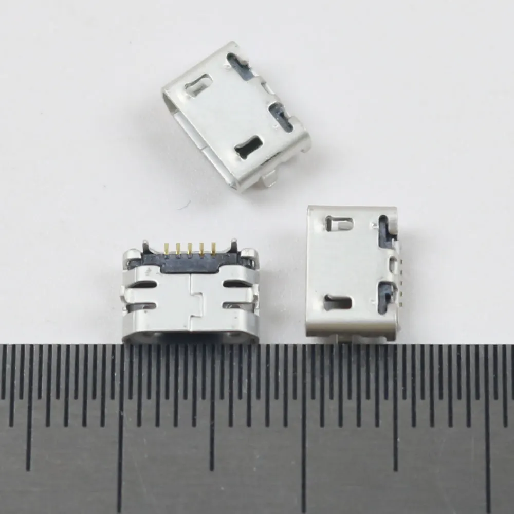 10-100 шт. разъем Micro mini USB, 5-контактный разъем, гнездовой разъем 7,6 мм, бычий рожок, плоский порт, тип для зарядки мобильного телефона, хвостовой порт (art.: 3920caa4c249d) - 3920caa4c249d