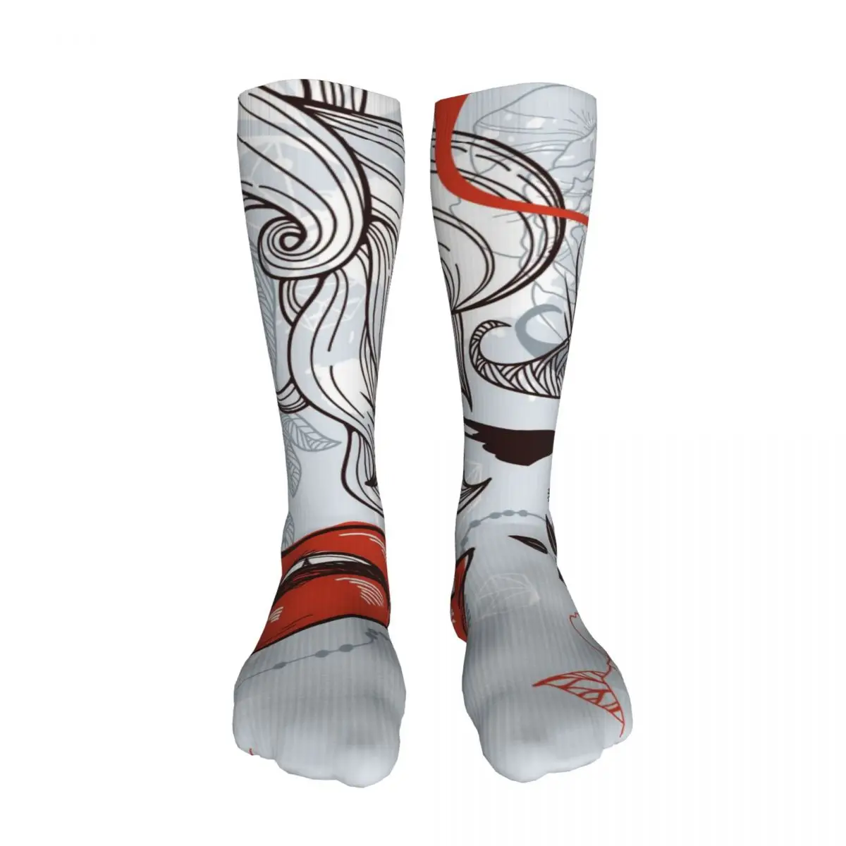 

Чулки для улучшения кровообращения дизайнерские носки удобные носки с абстрактным изображением Человека розы цветка птицы