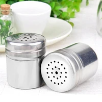 1pcs stainless steel spice jar dredge salt sugar spice pepper shaker seasoning can rotating cover multi purpose kitchen tool