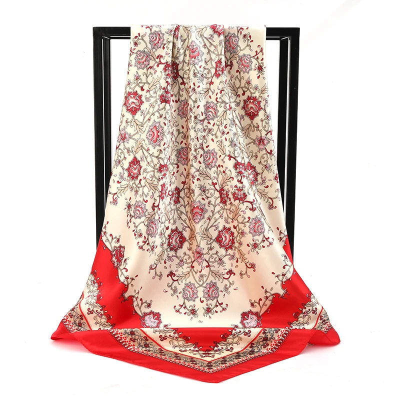 

2022 летний роскошный брендовый шелковый шарф, квадратные женские шали, накидки, Модный женский офисный небольшой шейный хиджаб, платок, банд...