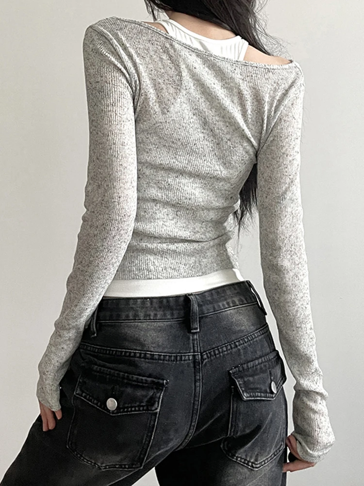 Повседневная Базовая футболка IAMSURE комплект из 2 предметов тонкая с