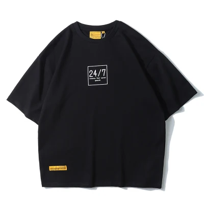 

A Men's summer round neck short-sleeved T-shirt simple letter printing loose trend half-sleeved men's clothing