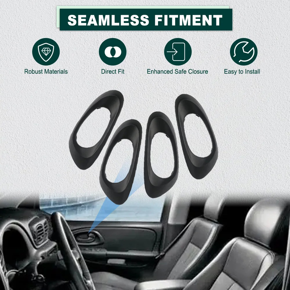 

4 шт., внутренняя дверная ручка автомобиля, накладка, рамка для Chevrolet Trailblazer 2002 2003 2004 2005 2006 2007 2008 2009 с левым рулем