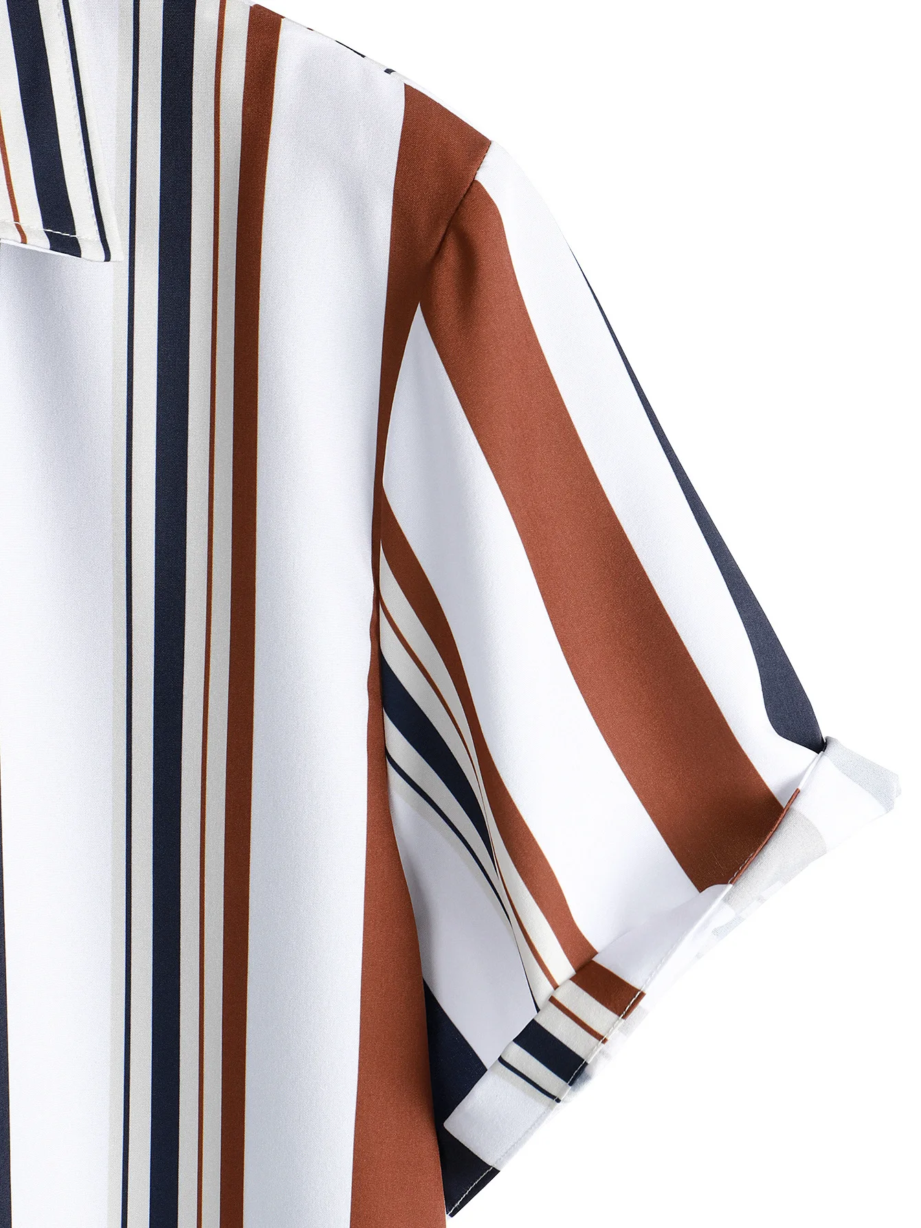 Men's Casual Shirt Button Up Stripe Lapel Shirts For Men Short Sleeve Men Tops Holiday Daily Shirts