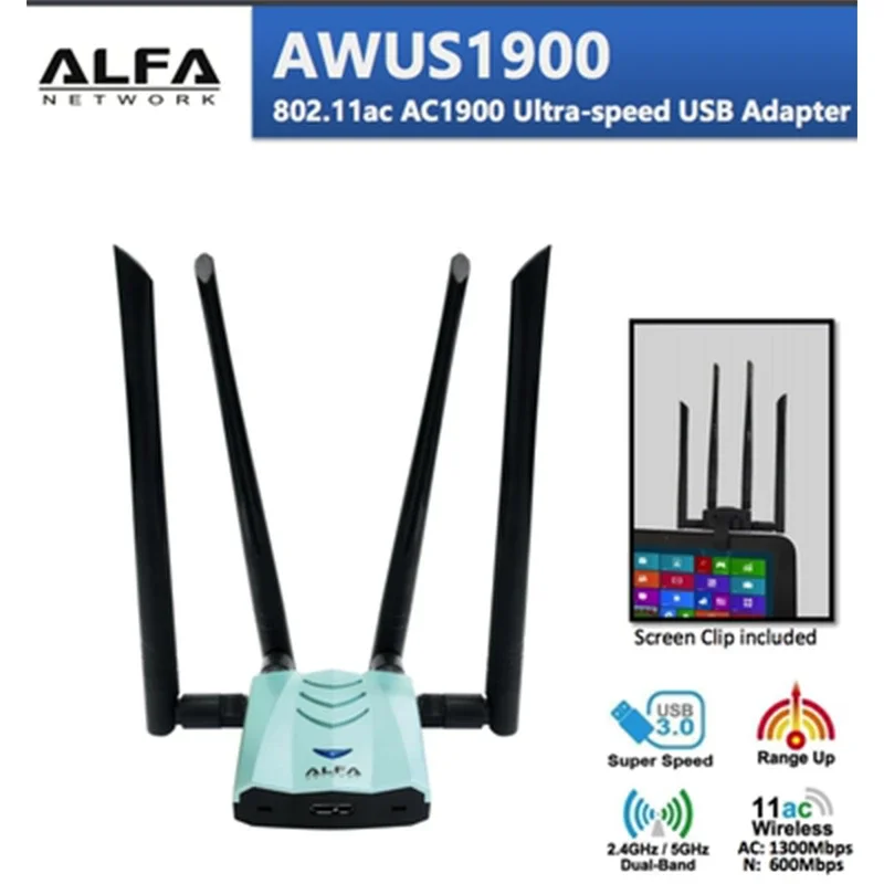 

ALFA AWUS1900 Uses RT8814U Chipset Dual-band 2.4\5G High-power Wireless Network Card For Kali Linux Netscout AirMagnet