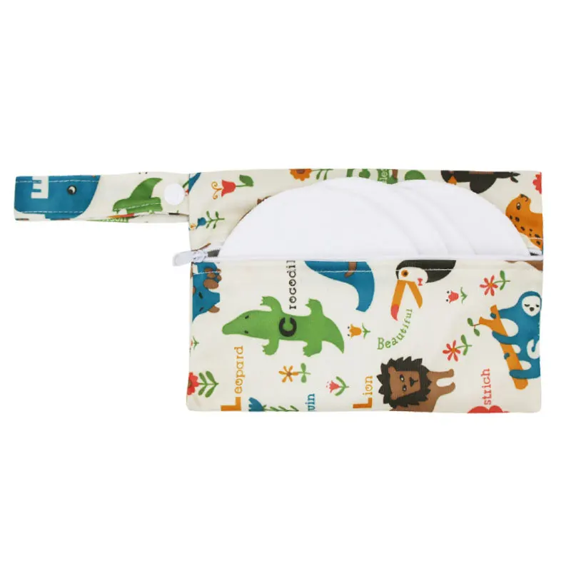 

Baby Diaper Bag PUL Reusable Wet Bag Printed Pocket Nappy Bags Waterproof Travel Wet Dry Bags