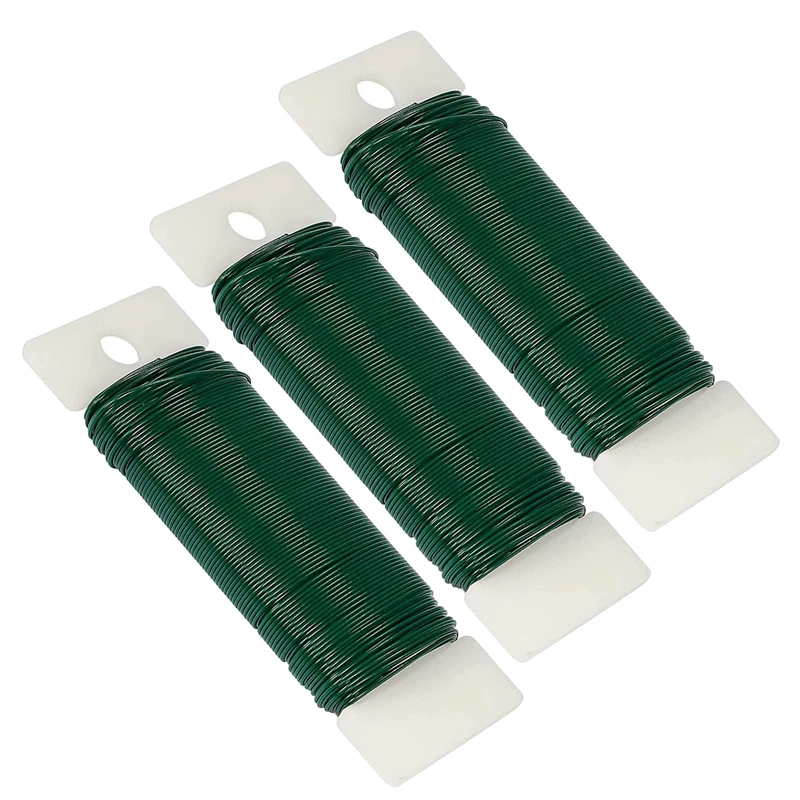 

Цветочная проволока, 3 упаковки, 114 ярдов, 22 калибра, зеленая флористическая проволока, гибкая весло для рукоделия, рождественские венки, зел...