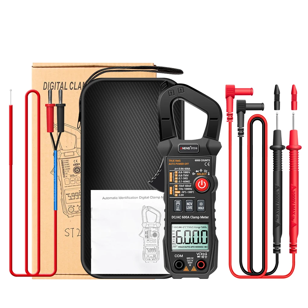

ANENG ST210 Clamp Multimeter LCD Digital Display Tester Multimetro Frequency Detector Electronic Multifunctional Red