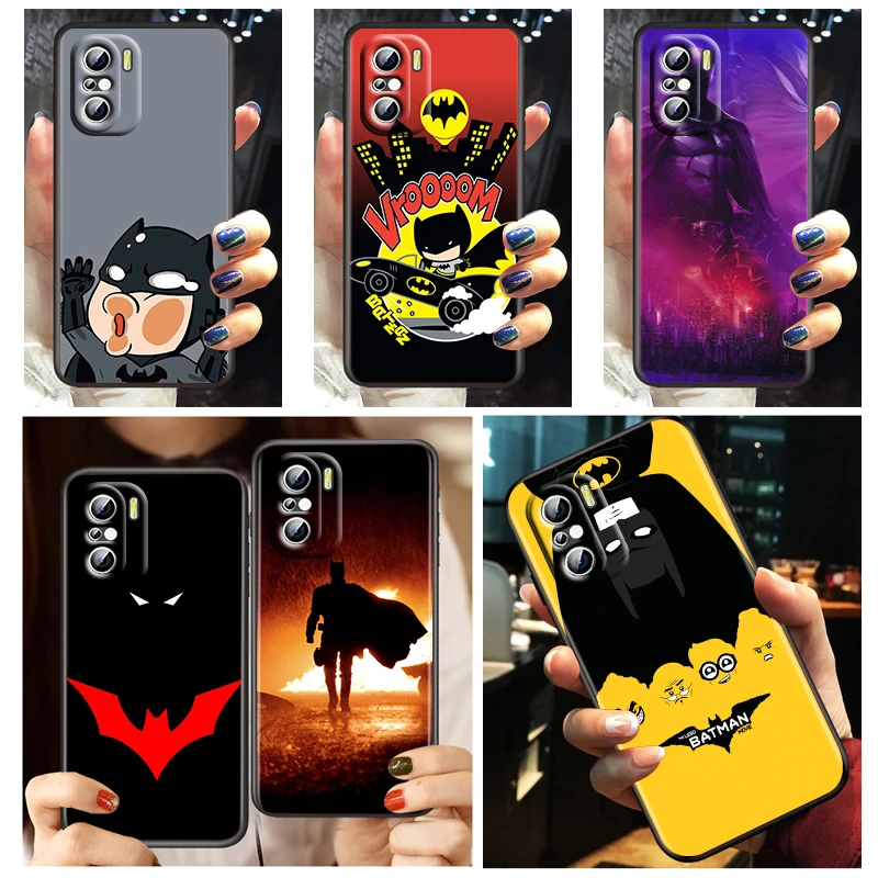 

Cartoon Cool Batman Art Phone Case For Xiaomi Redmi K50 K40 Gaming 10 10C 9AT 9A 9C 9T 8 7A 6A 5 4X Fundas Black TPU Cover