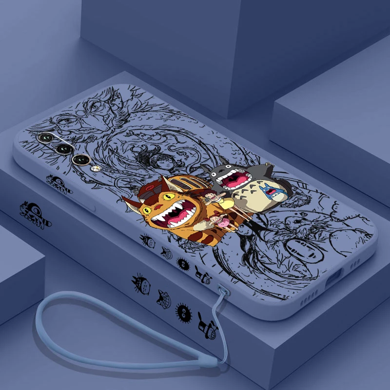 

Anime Spirited Away lover Phone Case For Huawei Y9S Y9A Y9 Y6 Nova Y70 9 8 P50 P40 P30 P20 Pro Lite E 5G Liquid Left Rope