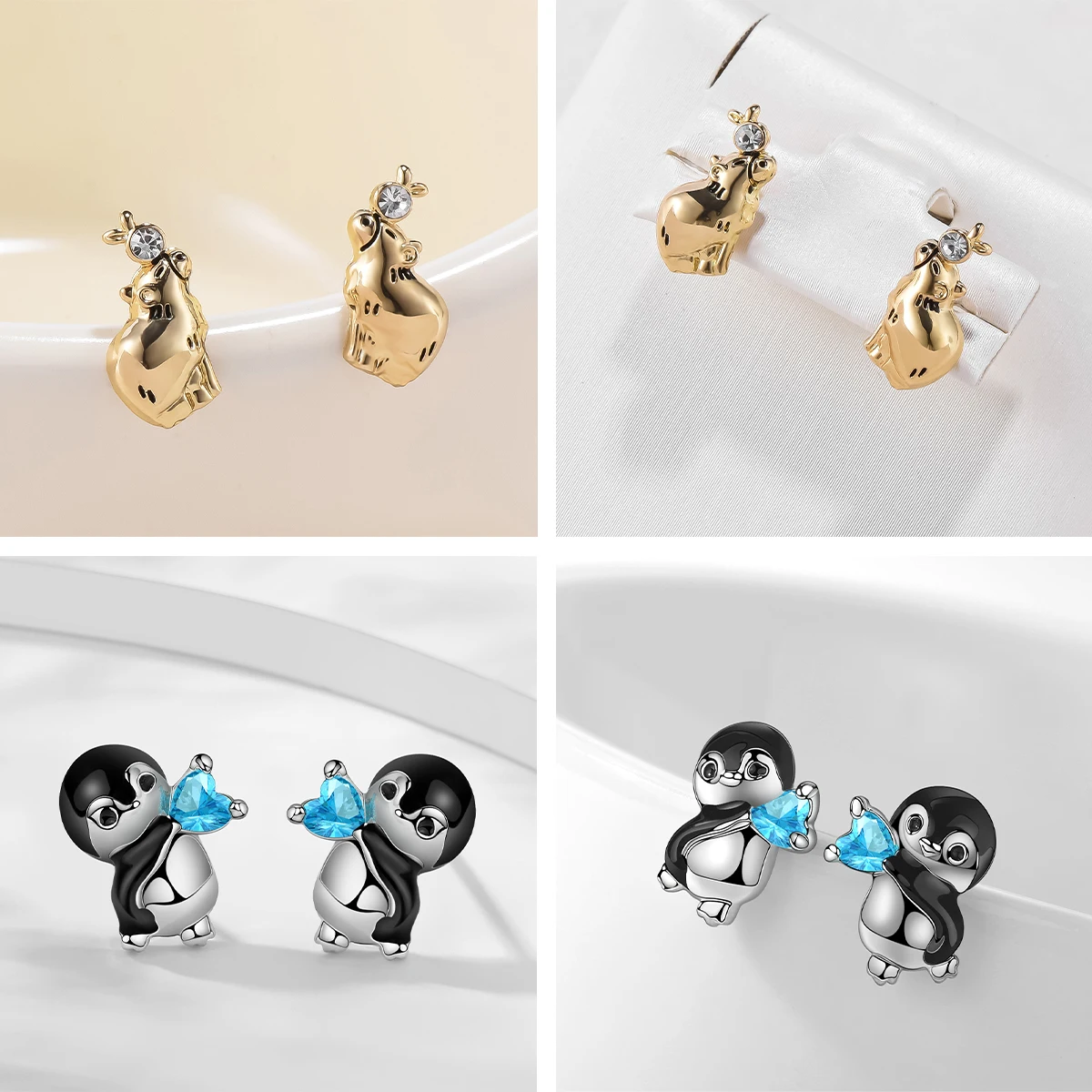 Милые серьги в виде животных Harong для женщин модные маленькие панды медведя коалы