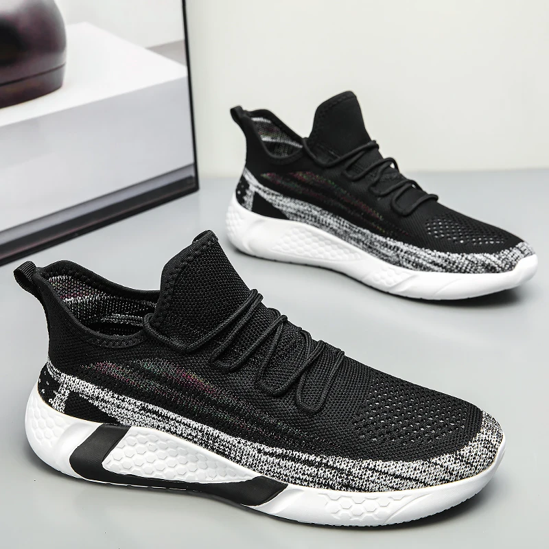 Men's New Mesh Breathable Lace-up Casual Shoes Outdoor Lightweight Comfortable Fashion Sports Running Shoes Large Size 46