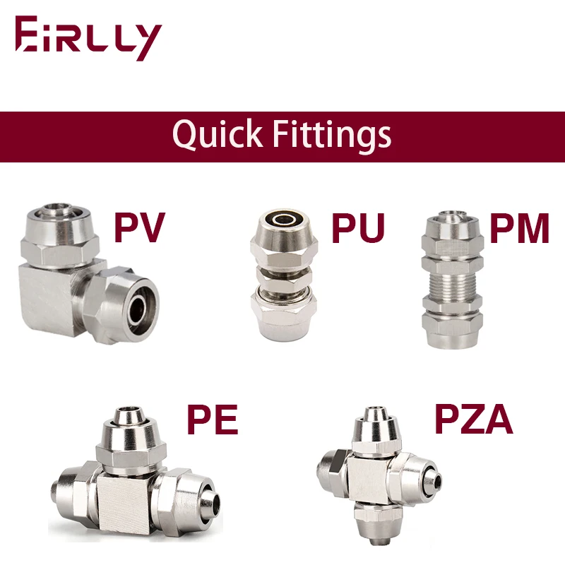 

Pneumatic Quick Screwing Brass Hose Fitting T-type L-type Cross-type Monotype Tube OD 4mm 6mm 8mm 10mm 12mm 14mm 16mm Fittings