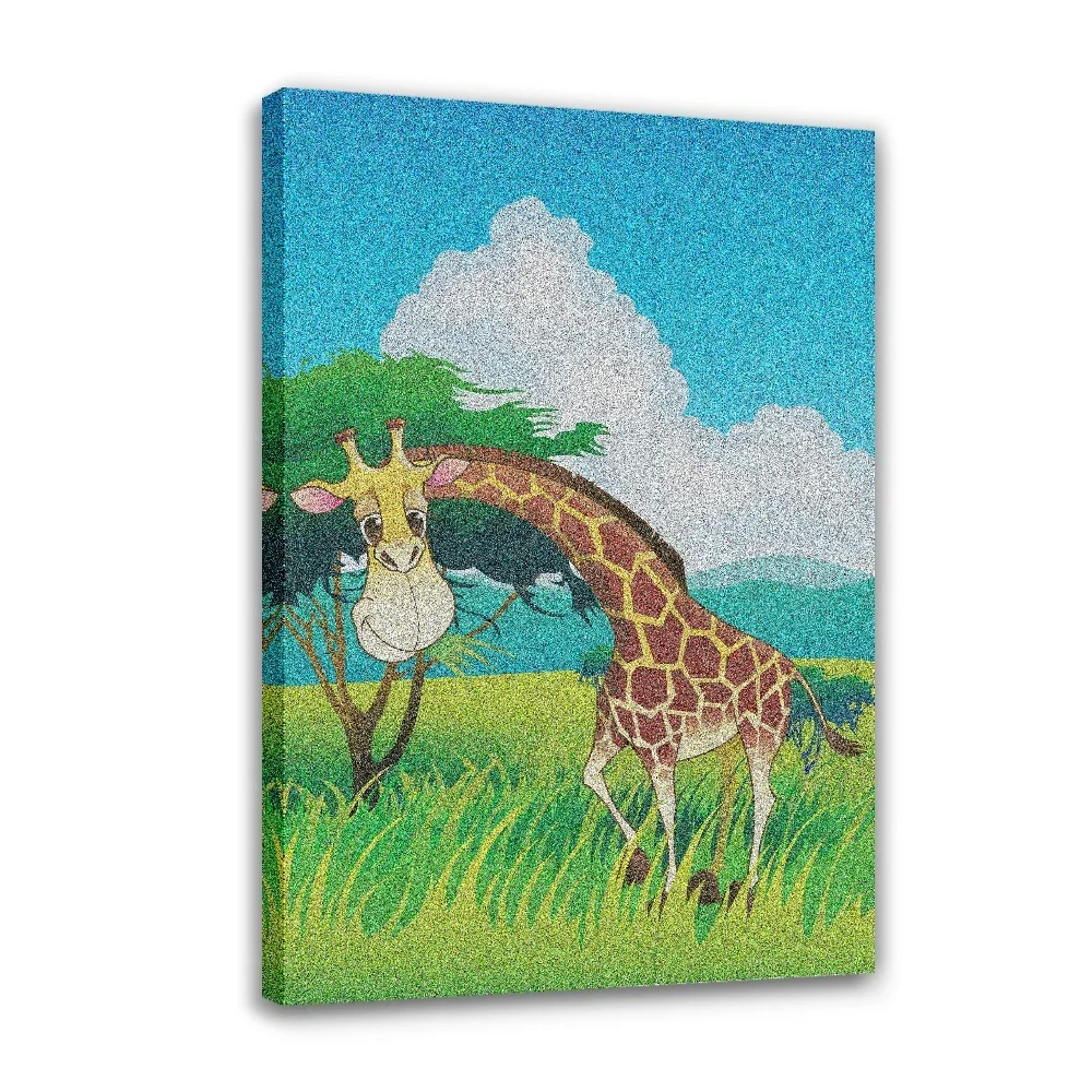 

Forbeauty Cartoon Giraffe Spray Printing Canvas Painting Waterproof And Block Wall Art Oil Paintings Poster For Room Decor