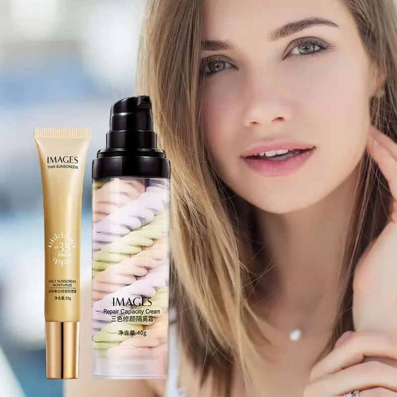 

Tricolor Correcting Serums Isolation Cream Face Makeup Primer Base Concealer Foundation Invisible Pore Moisturizing Essence