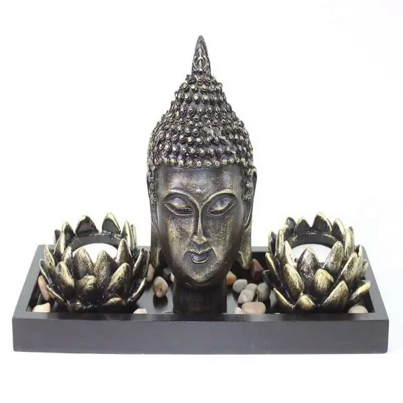 

Zen Buddha Lotus Tea Light Candle Holder Home Decor Relaxing Gift