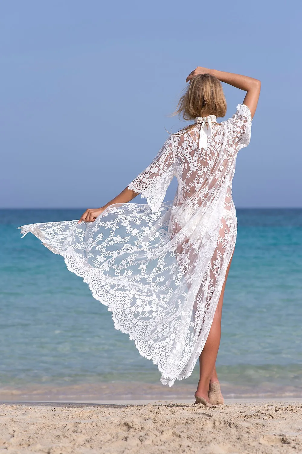 

Lace Beach Cover up Pareos de Playa Mujer Kaftan White Lace Beach Dress Sarong Swimsuit cover up Tunic Bikini Cover up