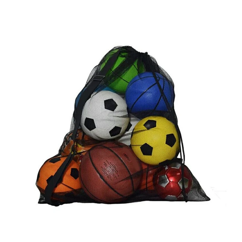 Вместительная спортивная сумка для мячей 72x100 см, Сетчатая Сумка для хранения футбольного, баскетбольного, Волейбольного мяча, детских игру...