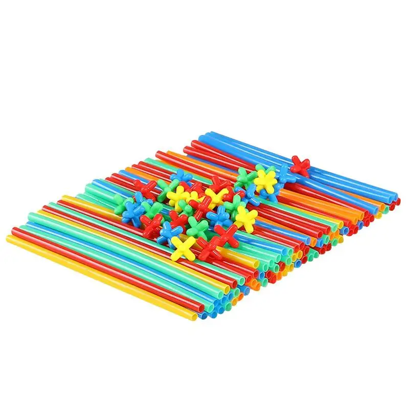 

Straw Constructor Toy Educational Interlocking Building Toys Develops Motor Skills Colorful Building Toys Gift For Boys And