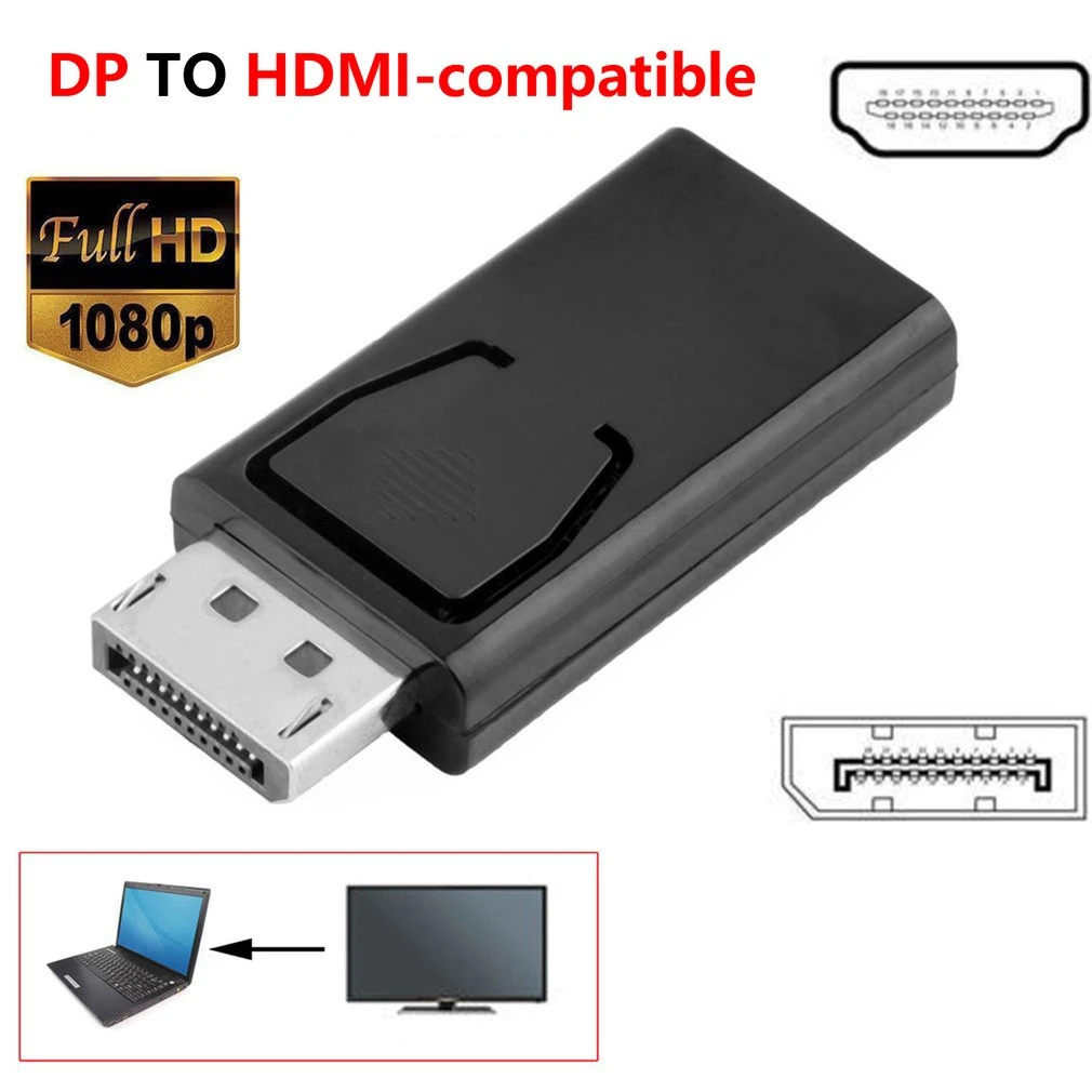 

DisplayPort to HDMI-compatible Adapter Converter Display Port Male DP to Female HD TV Cable Adapter Video Audio For PC TV