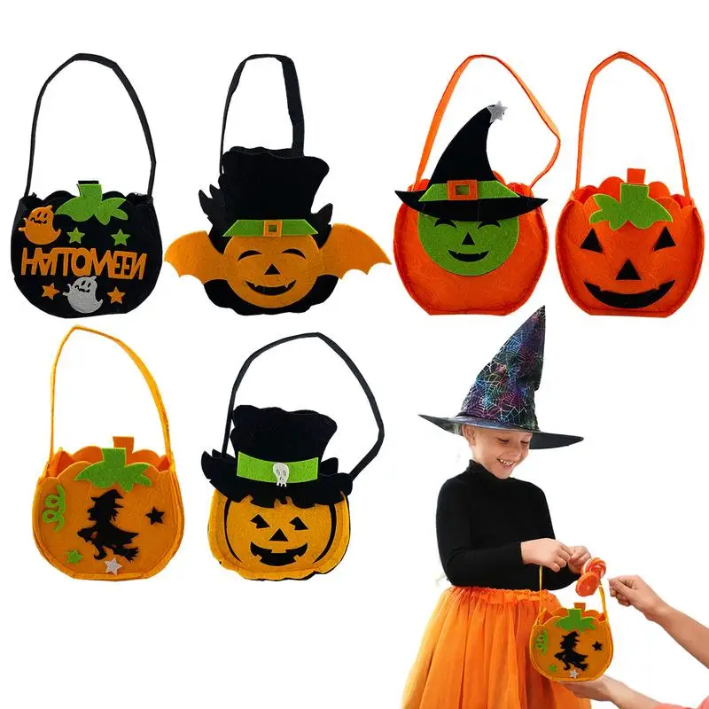 

Halloween Trick Or Treat Bucket Halloween Reusable Canvas Tote Bag Large Halloween Ghost Goody Bag Pumpkin Candy Basket For Kids