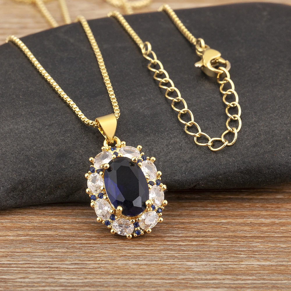 Роскошное блестящее женское ожерелье AIBEF с подвеской из медного циркония 5 цветов