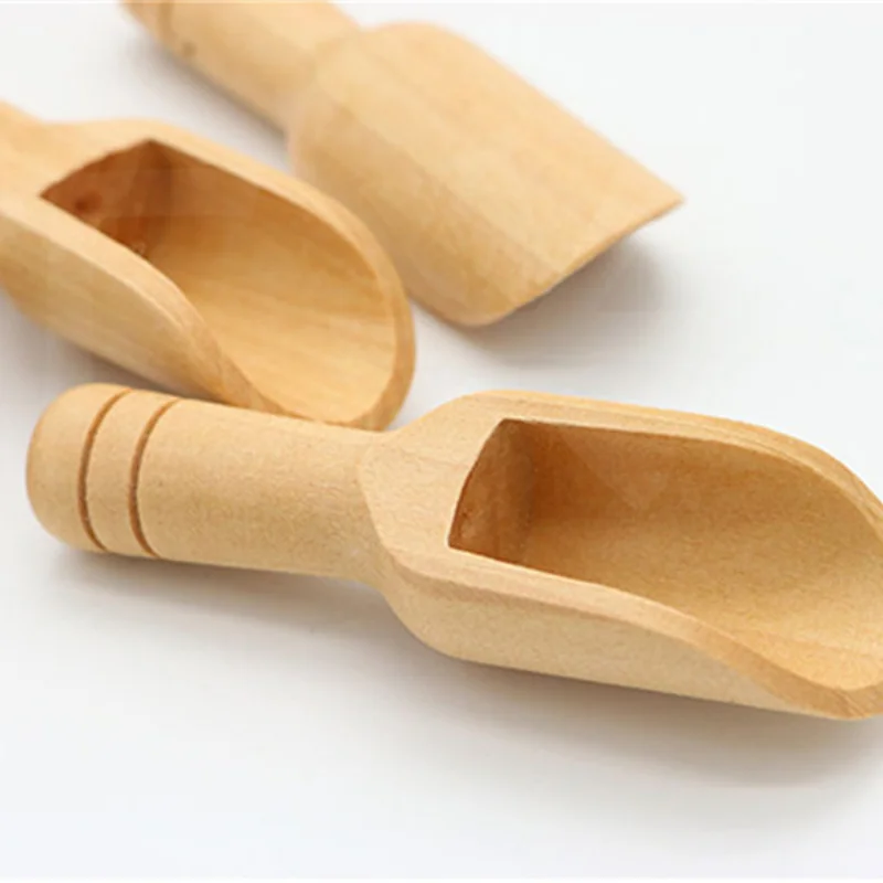 

4pcs Wooden Round Handle Scoop Teaspoon Small Salt Shovel Milk Powder Scoops Wood Condiment Spoons Coffee Tea Mini Sugar Spoon