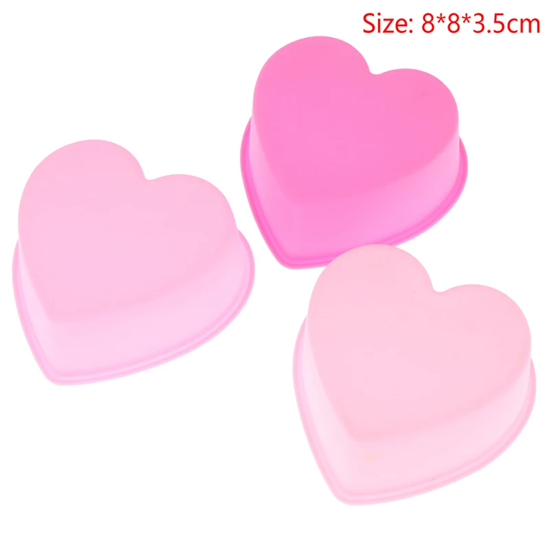 

NEW Cute 3 Inch 8cm Heart Mousse Chocolate Soap Mold Silicone Cake Molds Cake Decorations Bakeware Baking Pan