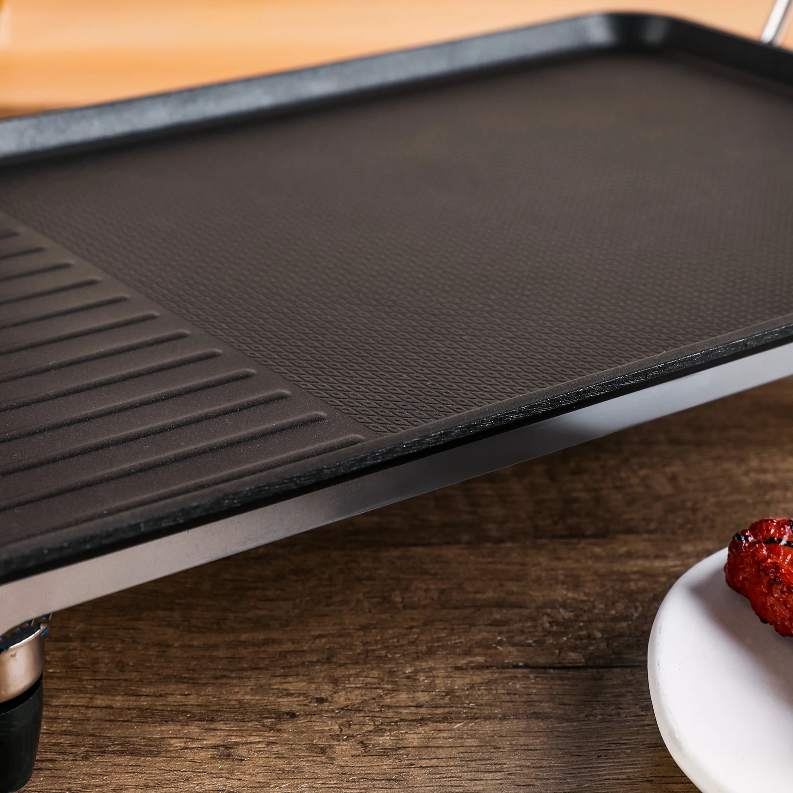 electric bbq grill pan smokeless non stick barbecue machine grilled meat baking hotplate household outdoor camping free global shipping