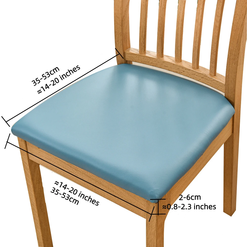 

Waterproof Anti-fouling Dining Chair Cover PU Leather Solid Color Detachable Kitchen Hotel
