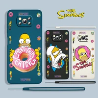 the funny simpsons for xiaomi poco x3 nfc f3 gt m4 m3 m2 pro c3 x2 11 ultra 5g silicone liquid rope phone case fundas capa cover