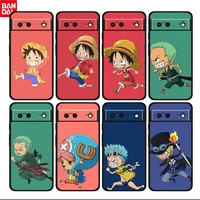 one piece anime mini shockproof cover for google pixel 7 6 pro 6a 5 5a 4 4a xl 5g black phone case shell soft fundas coque capa